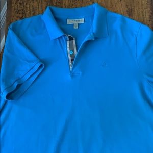 BURBERRY BRIT MENS POLO SLIM FIT POLO  AQUA XL